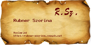 Rubner Szorina névjegykártya